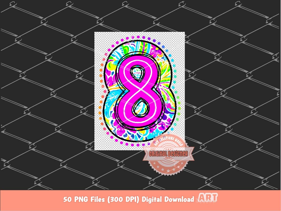Floral Doodle Numbers PNG Bundle, Colorful Bright Paisley 0-9 Numbers Set Clipart (Digital Download)