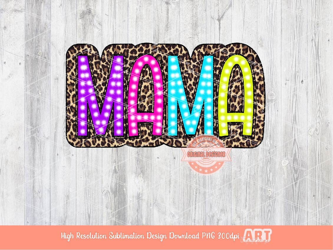 Mama PNG Bundle, Checkered, Leopard, Sunflower Mother's Day Sublimation sublimation shirt design (Digital Download)