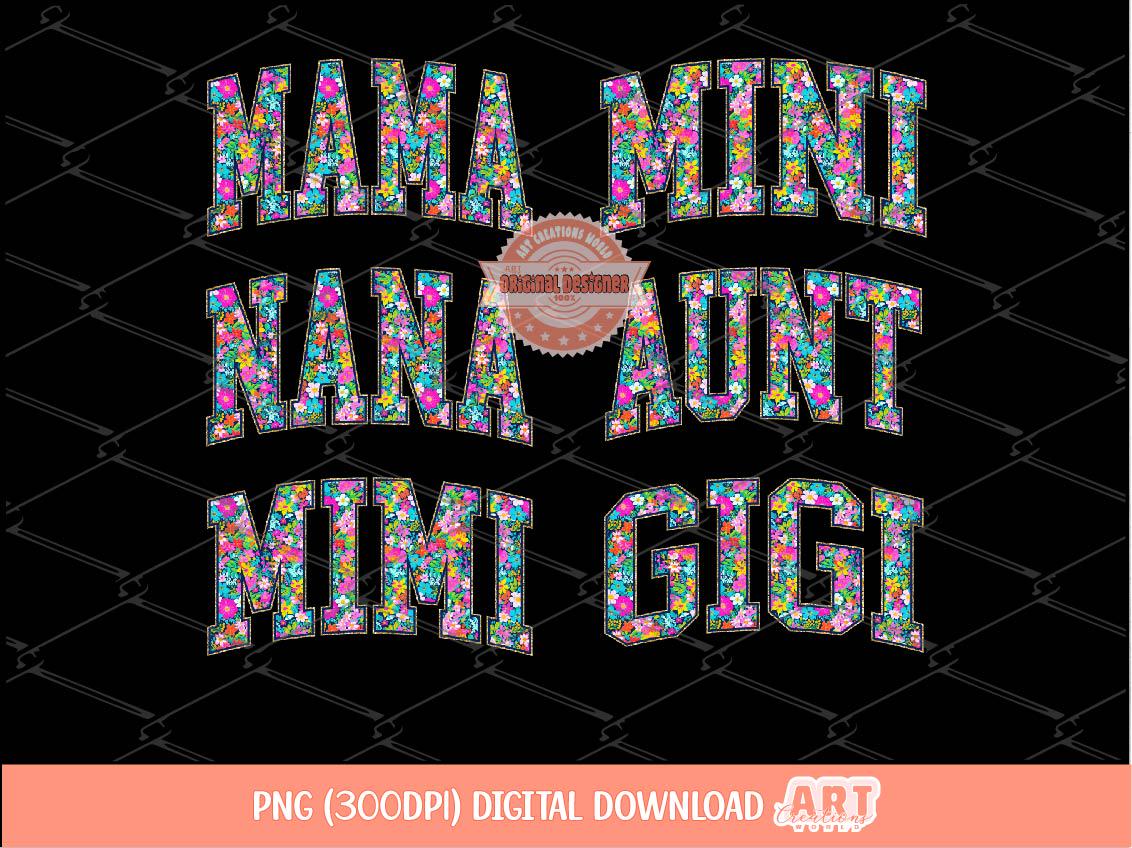 Floral Mama PNG Bundle, Matching Family Sublimation Shirt Designs