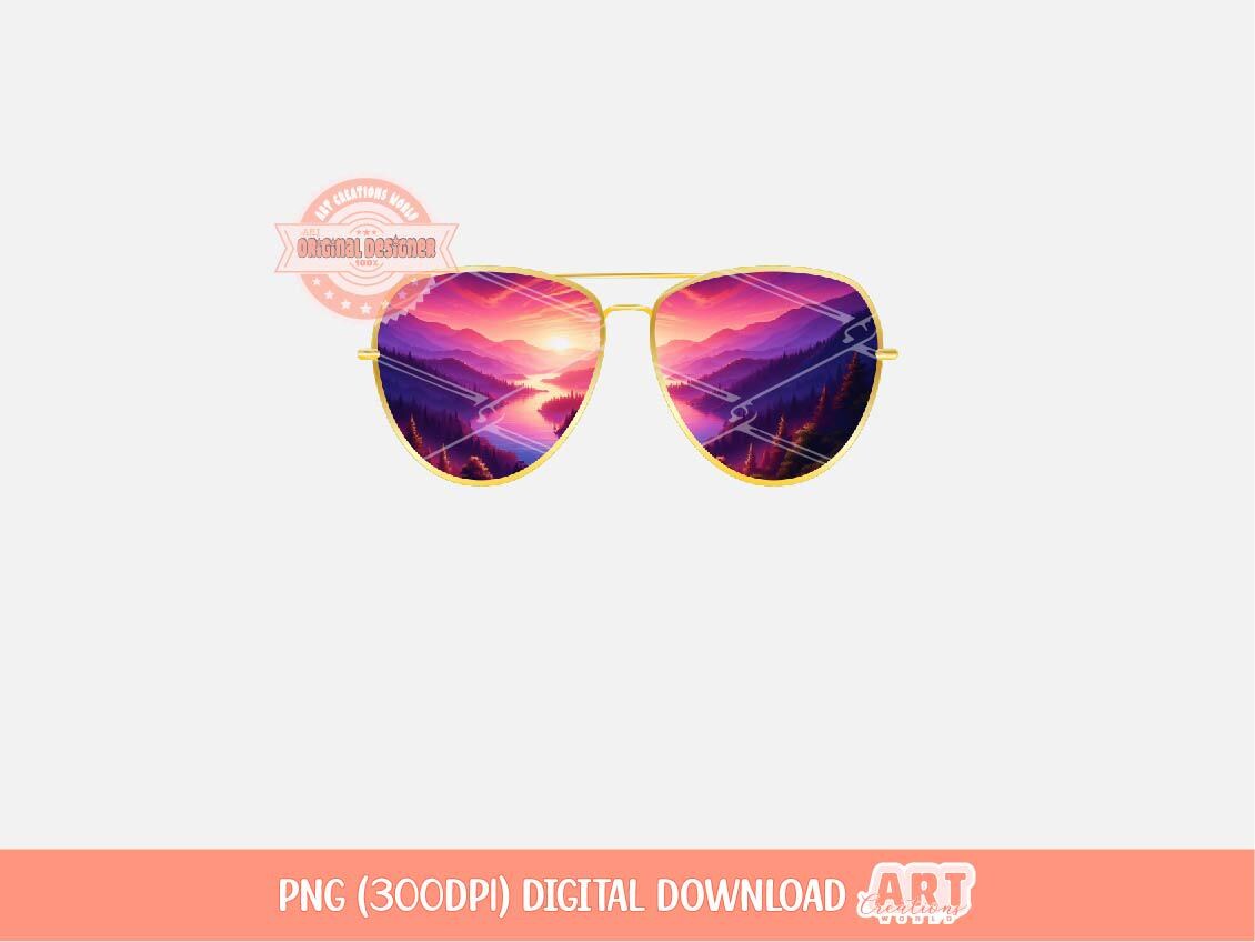 Mountain Sunglasses PNG Bundle, Camping Outdoor Adventure Glasses Clipart (Digital Download)