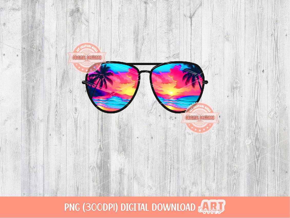 Beach Sunglasses PNG Bundle, Summer Glasses Vacation Clipart