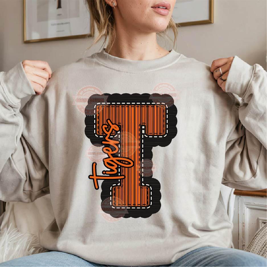 Orange & Black Seersucker Alphabet PNG: School Spirit Letters  Letters and Numbers Clipart (Digital Download)