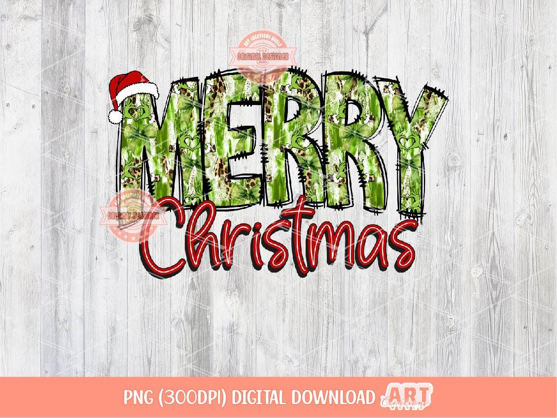 Merry Christmas Green Brushstroke PNG, Coquette Xmas Leopard print Shirt Design (Digital Download)