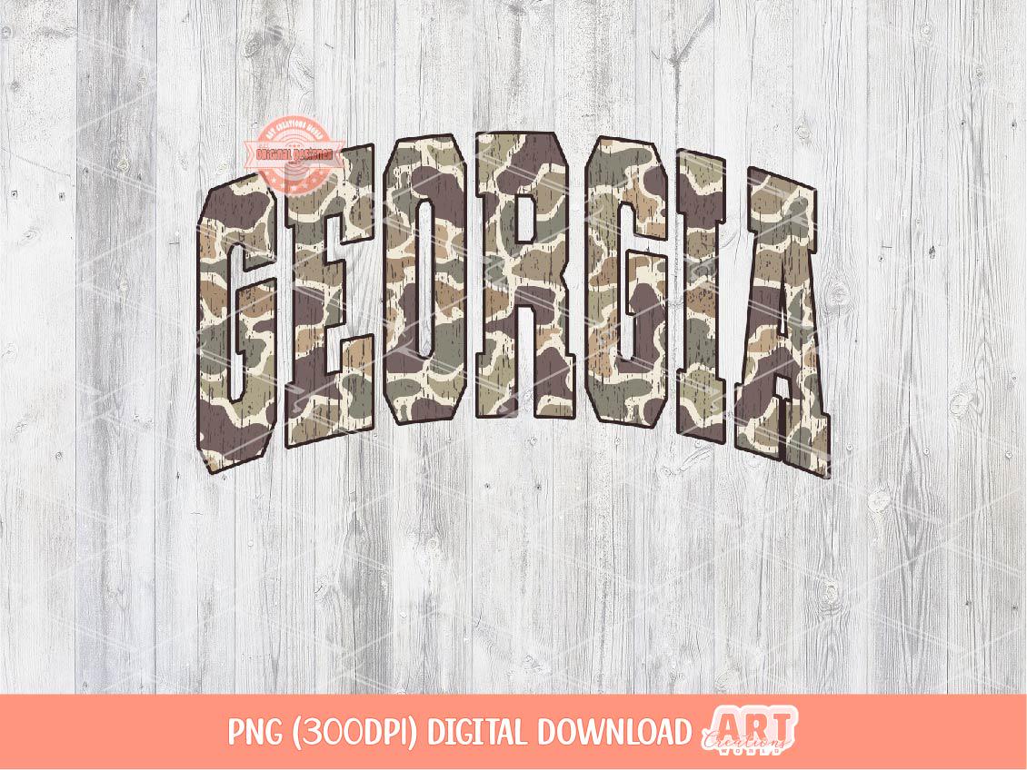 Georgia Grunge Camo PNG: Distressed Varsity Design (Digital Download)
