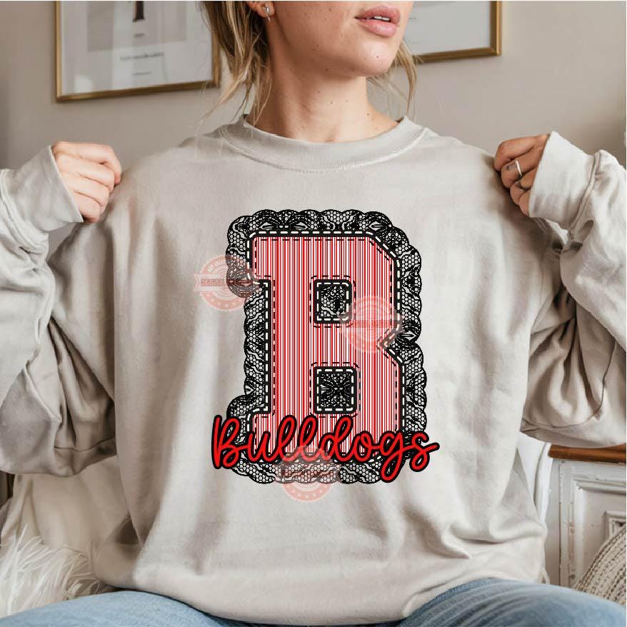 Seersucker Lace Alphabet PNG: Stitched School Letters Clipart (Digital Download
