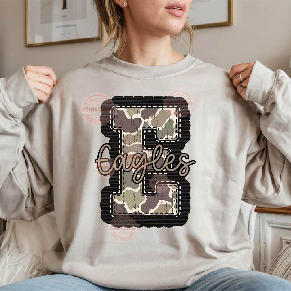 Grunge Camo Alphabet PNG: Stitched Military Letters & Numbers Clipart (Digital Download)