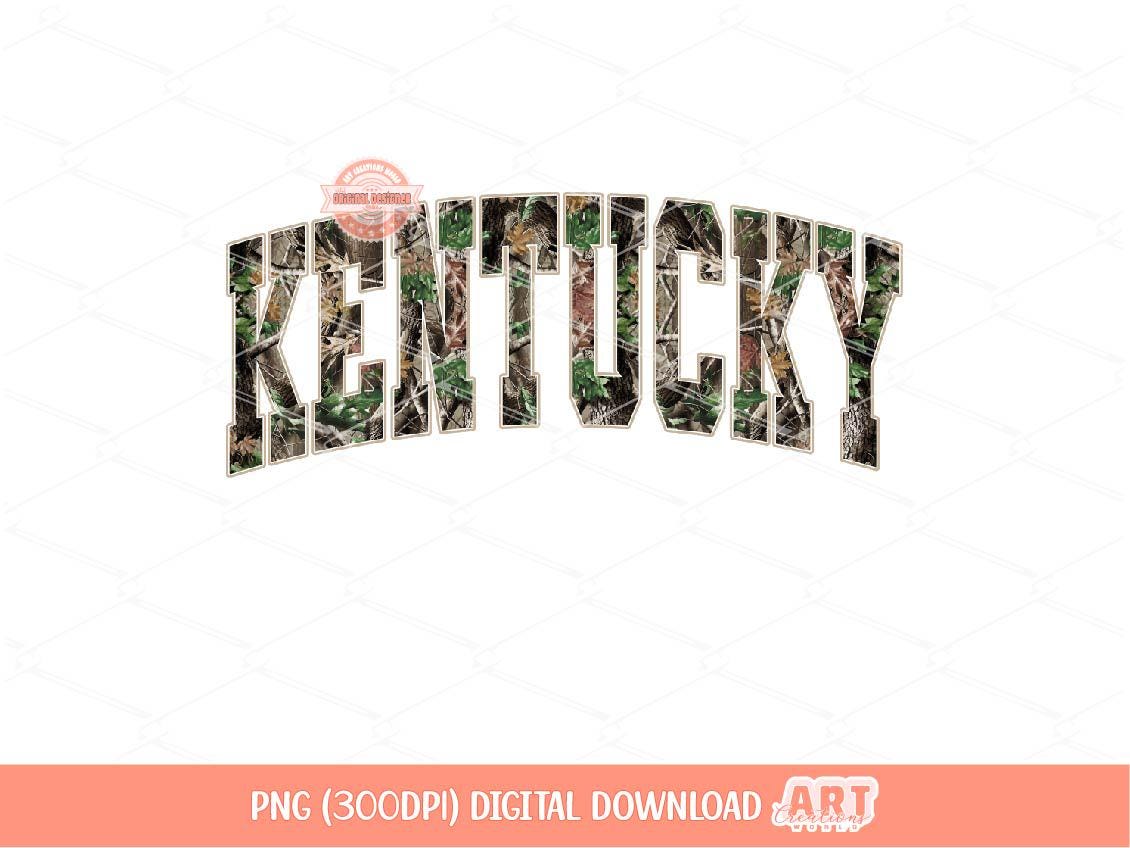 Kentucky Forest Camo PNG, Realistic Camouflage Tree Sublimation Shirt Design (Digital Download)