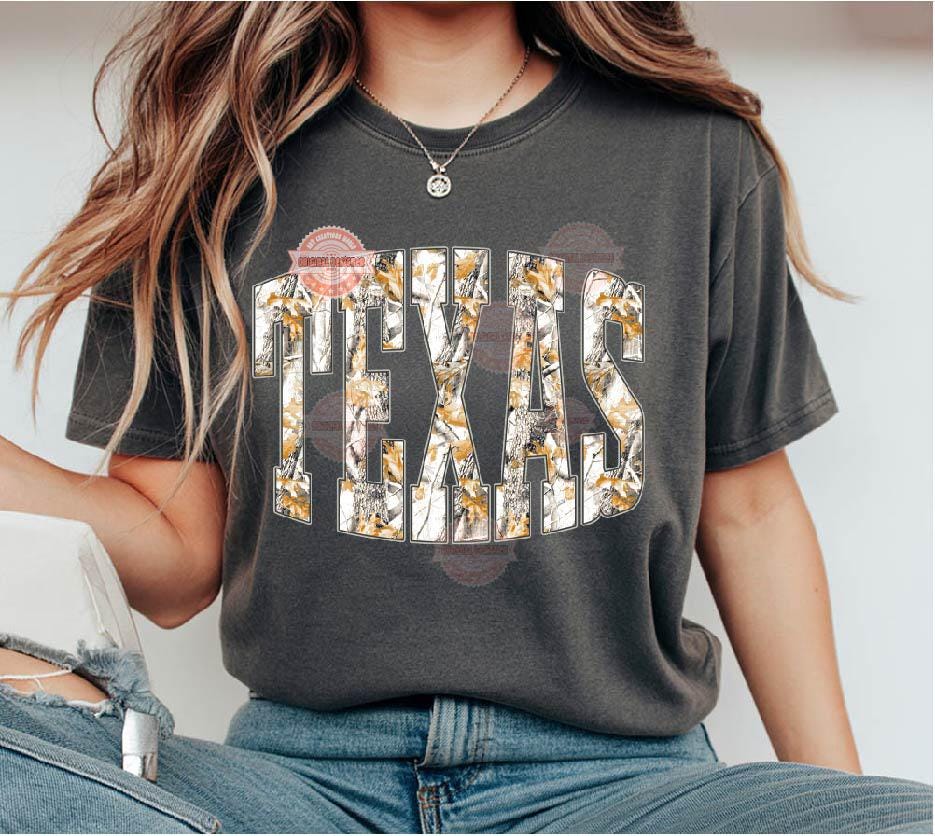 Texas Gray Camo PNG, Camouflage Leaves Sublimation Shirt Design (Digital Download)