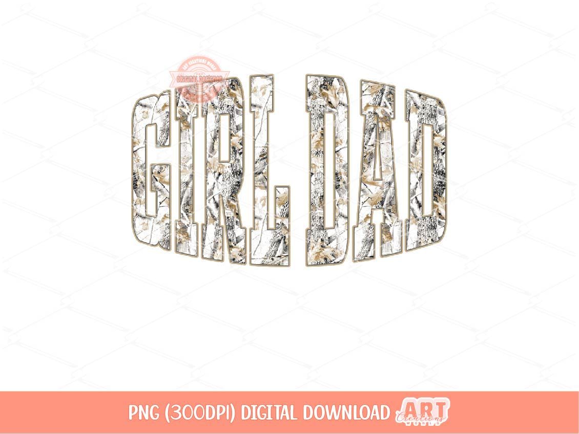 Girl Dad Gray Forest Camo PNG, Realistic Camouflage Tree Sublimation Shirt Design (Digital Download)