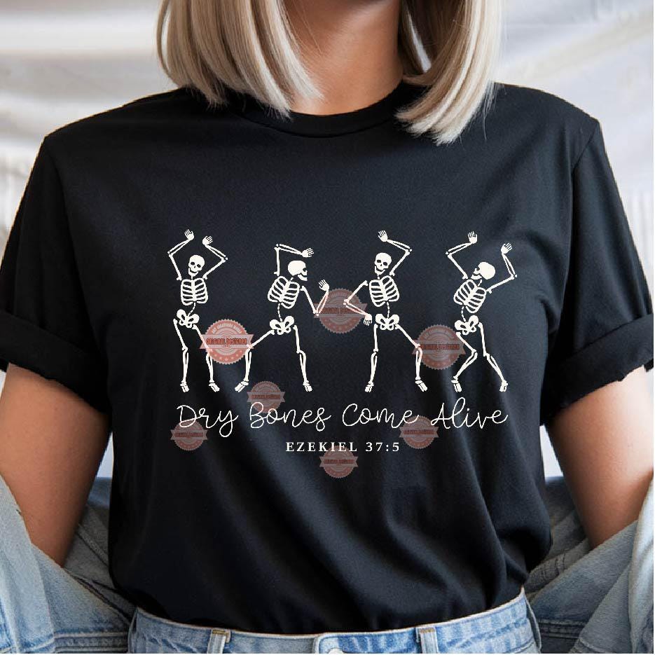 Dry Bones Come Alive SVG PNG, Ezekiel 37 Dancing Skeleton Halloween Christian Shirt Design Digital Download
