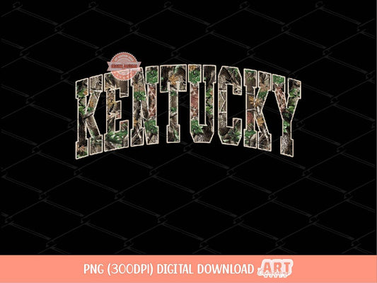 Kentucky Forest Camo PNG, Realistic Camouflage Tree Sublimation Shirt Design (Digital Download)