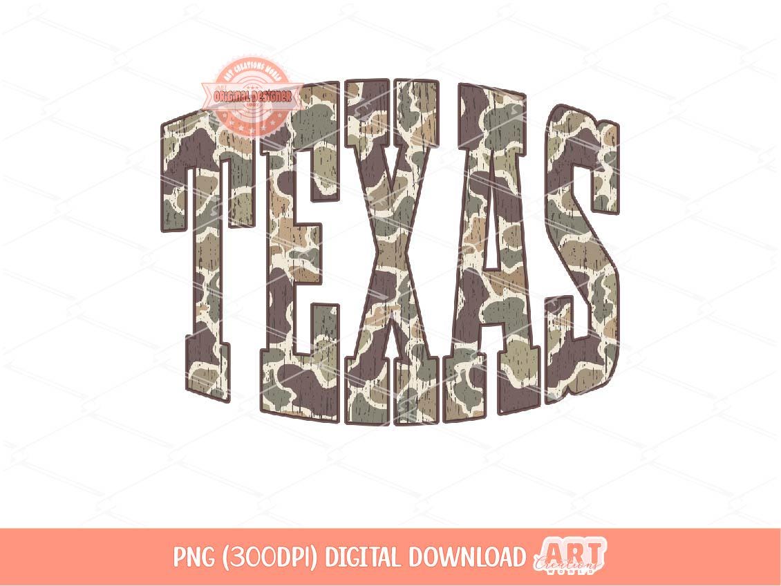 Texas Grunge Camo PNG: Distressed Retro Western Design (Digital Download)