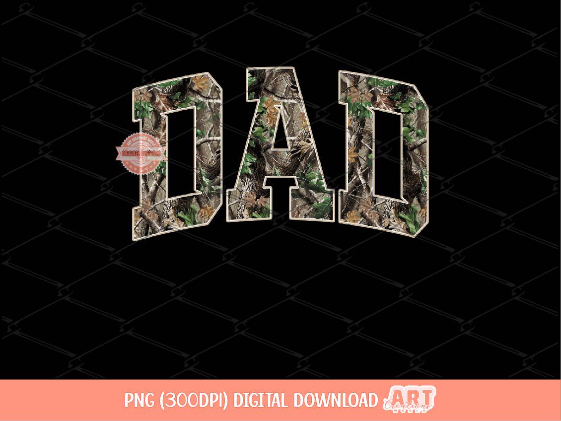 Dad Forest Camo PNG, Realistic Camouflage Tree Sublimation Shirt Design (Digital Download)