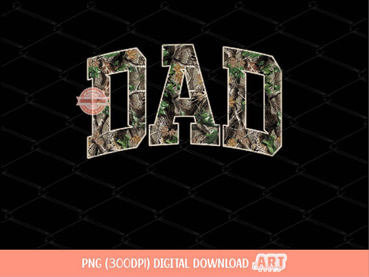 Dad Forest Camo PNG, Realistic Camouflage Tree Sublimation Shirt Design (Digital Download)