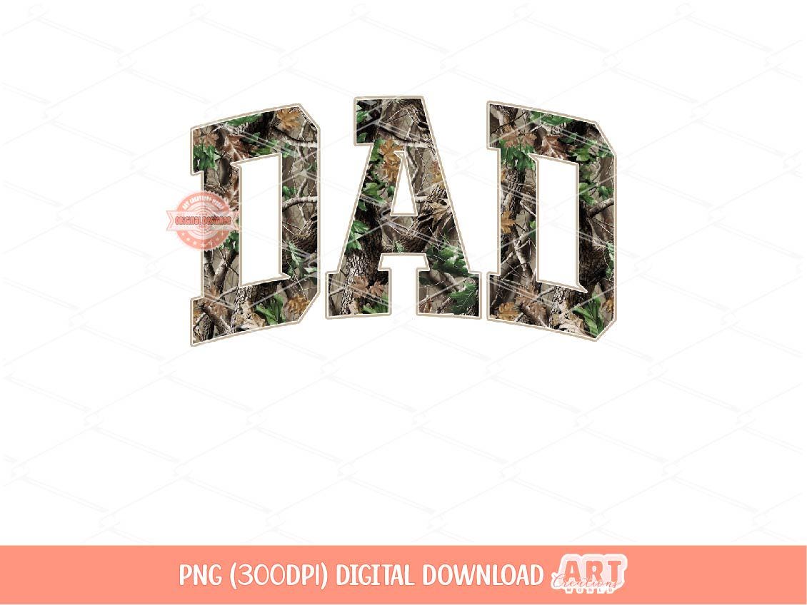 Dad Forest Camo PNG, Realistic Camouflage Tree Sublimation Shirt Design (Digital Download)