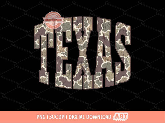 Texas Grunge Camo PNG: Distressed Retro Western Design (Digital Download)