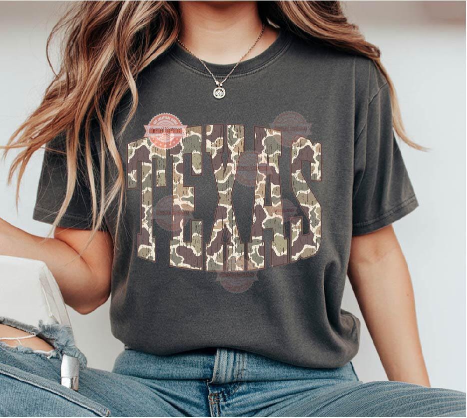 Texas Grunge Camo PNG: Distressed Retro Western Design (Digital Download)