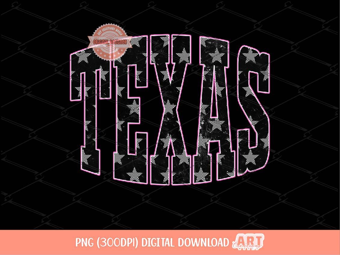 Texas Checkered Star PNG, Retro Sublimation Shirt Design (Digital Download)