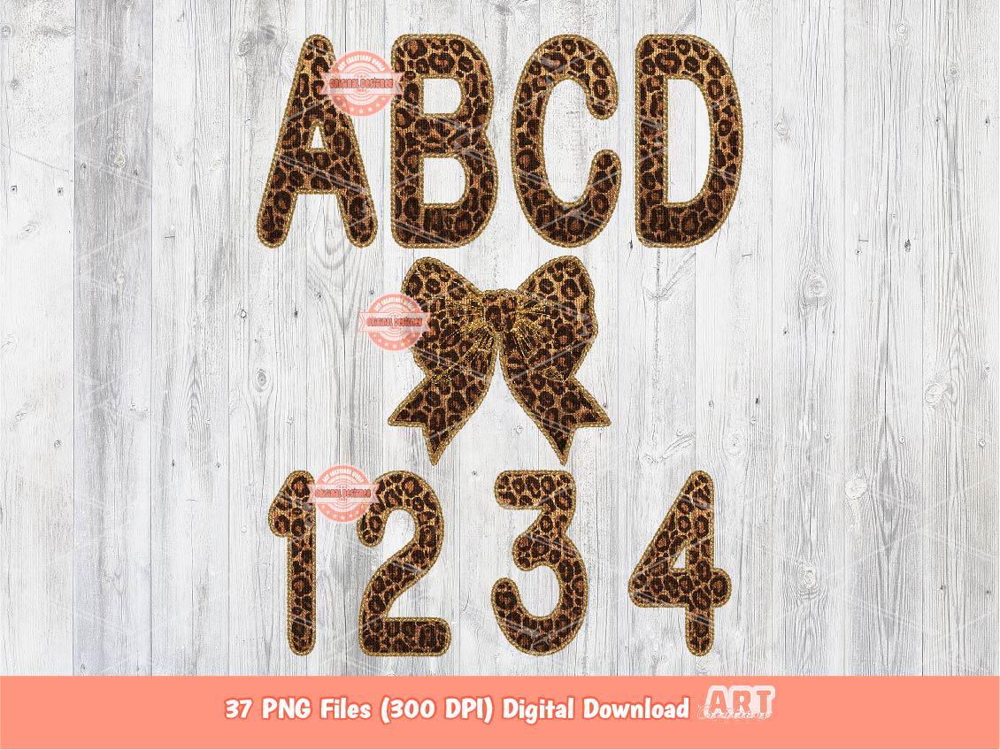 Faux Yarn Leopard Alphabet PNG, Cheetah Print Wild Knitted Letters & Numbers Clipart (Digital Download)