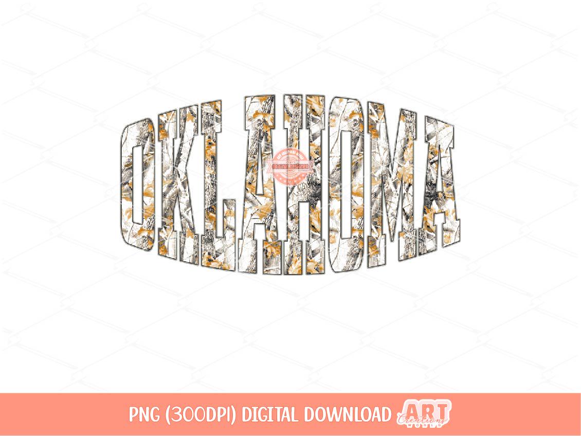 Oklahoma Gray Camo PNG, Camouflage Leaves Sublimation Shirt Design (Digital Download)