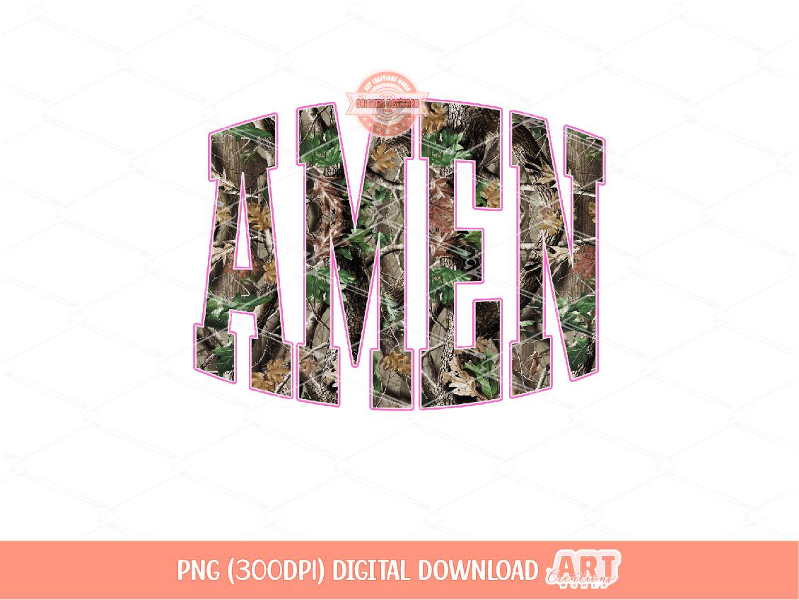 Amen Forest Camo PNG, Realistic Camouflage Sublimation Shirt Design (Digital Download)