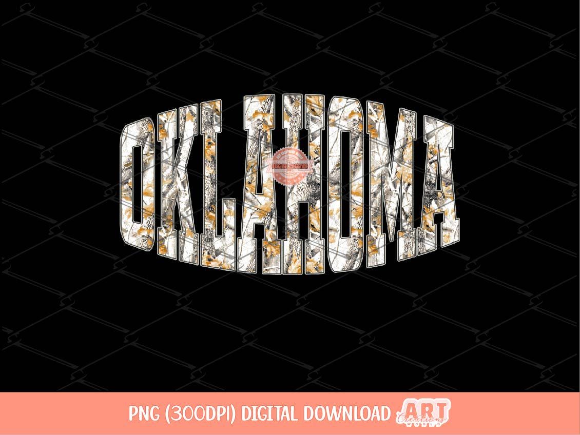 Oklahoma Gray Camo PNG, Camouflage Leaves Sublimation Shirt Design (Digital Download)