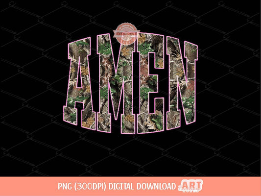 Amen Forest Camo PNG, Realistic Camouflage Sublimation Shirt Design (Digital Download)