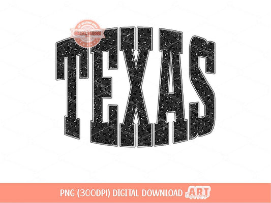 Texas Black Glitter Leoaprd PNG, Retro Sublimation Shirt Design (Digital Download)