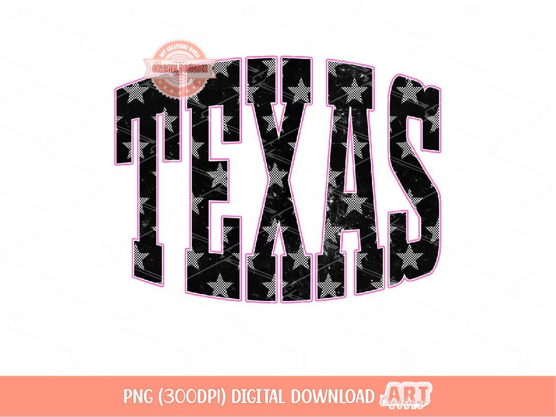 Texas Checkered Star PNG, Retro Western Sublimation Shirt Design (Digital Download)