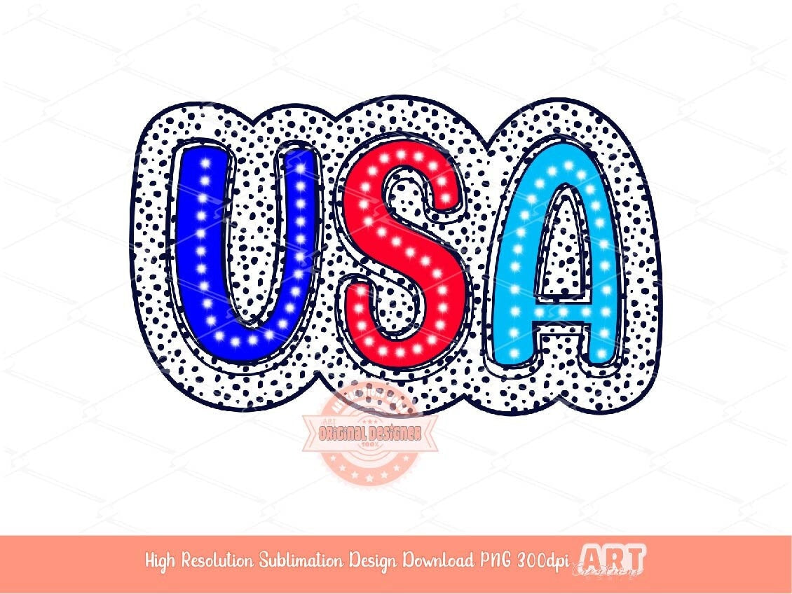 Bright Dalmatian USA PNG, 4th of July Patriotic Sublimation Shirt Design (Digital Download)