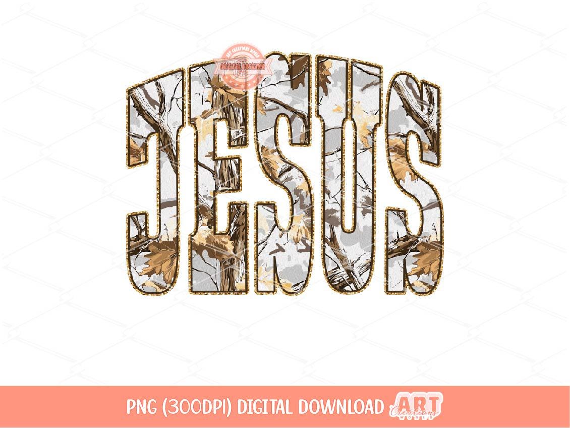 Jesus Gray Gold Camo PNG, Christian Sublimation Shirt Design (Digital Download)