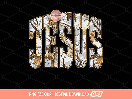 Jesus Gray Gold Camo PNG, Christian Sublimation Shirt Design (Digital Download)