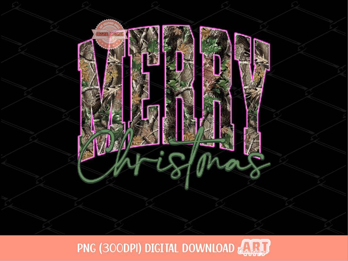 Merry Christmas Forest Camo PNG, Hunting Season Sublimation Shirt Design (Digital Download)