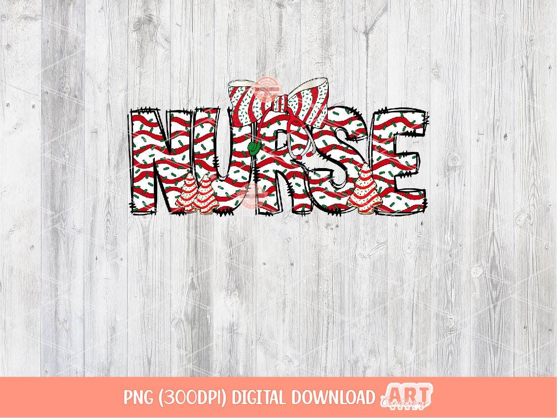 Nurse Christmas Tree Cake PNG, Coquette Stethoscope bow Sublimation Nurse Shirt Design Digital Download