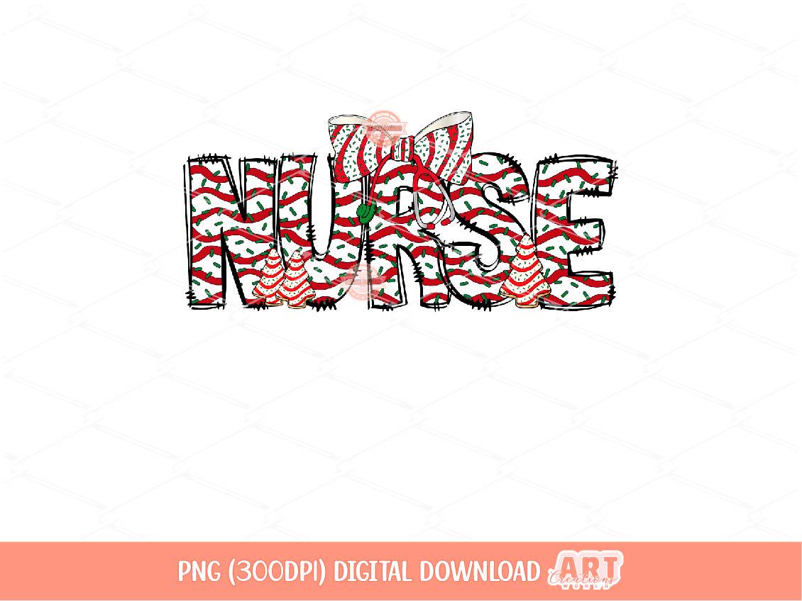 Nurse Christmas Tree Cake PNG, Coquette Stethoscope bow Sublimation Nurse Shirt Design Digital Download