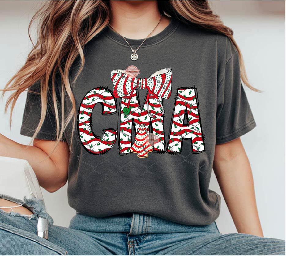CMA Christmas Tree Cake PNG, Coquette Stethoscope bow Sublimation Healthcare Shirt Design Digital Download