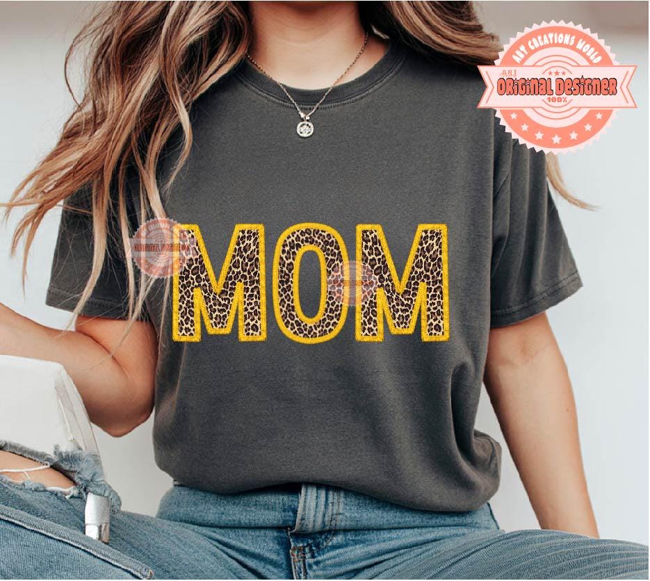 Gold Leopard Print Letters PNG, Faux Embroidery Alphabet Clipart (PNG Digital Download)