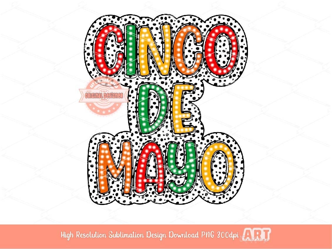 Cinco De Mayo Dalmatian PNG, Bright Mexican Fiesta Sublimation shirt design (Digital Download)