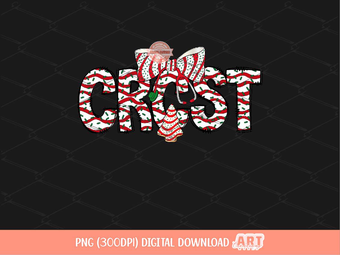CRCST Christmas Tree Cake PNG, Coquette Stethoscope bow Sublimation Healthcare Shirt Design Digital Download