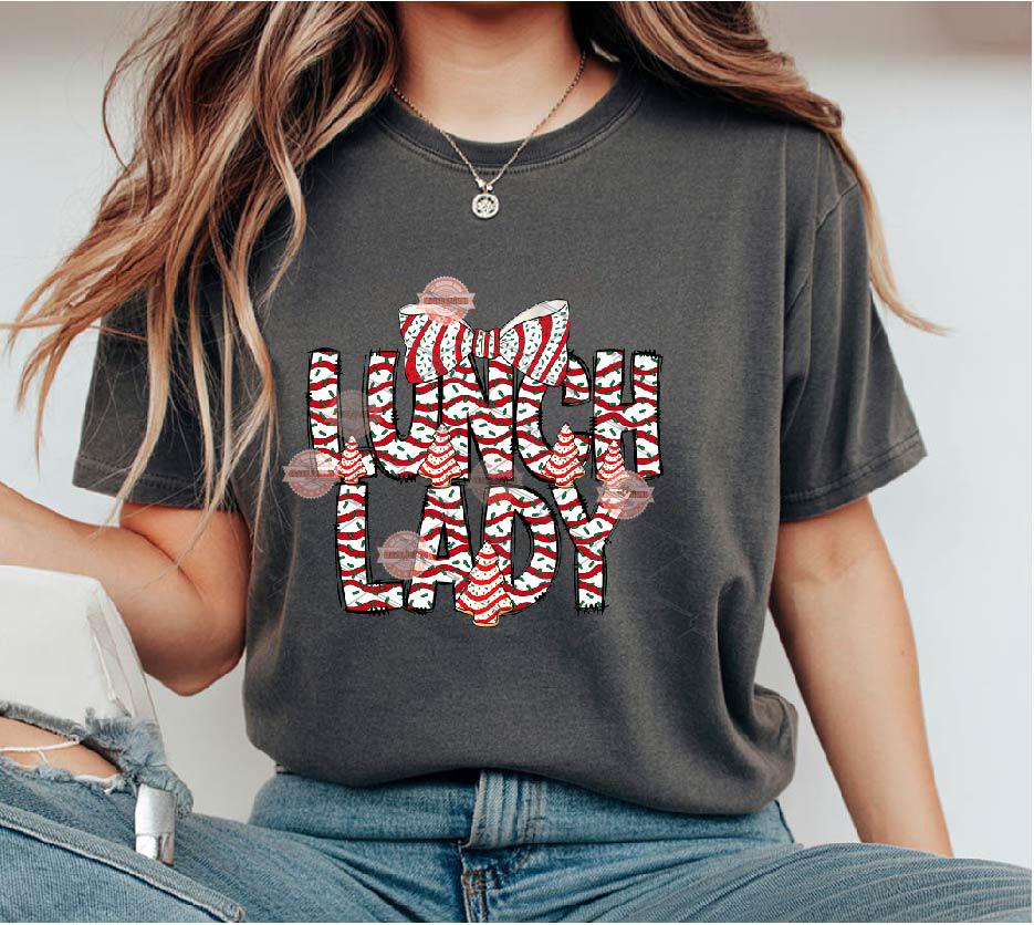 Lunch Lady Christmas Tree Cake PNG, Coquette Sublimation Holiday School Cook Shirt Design Download