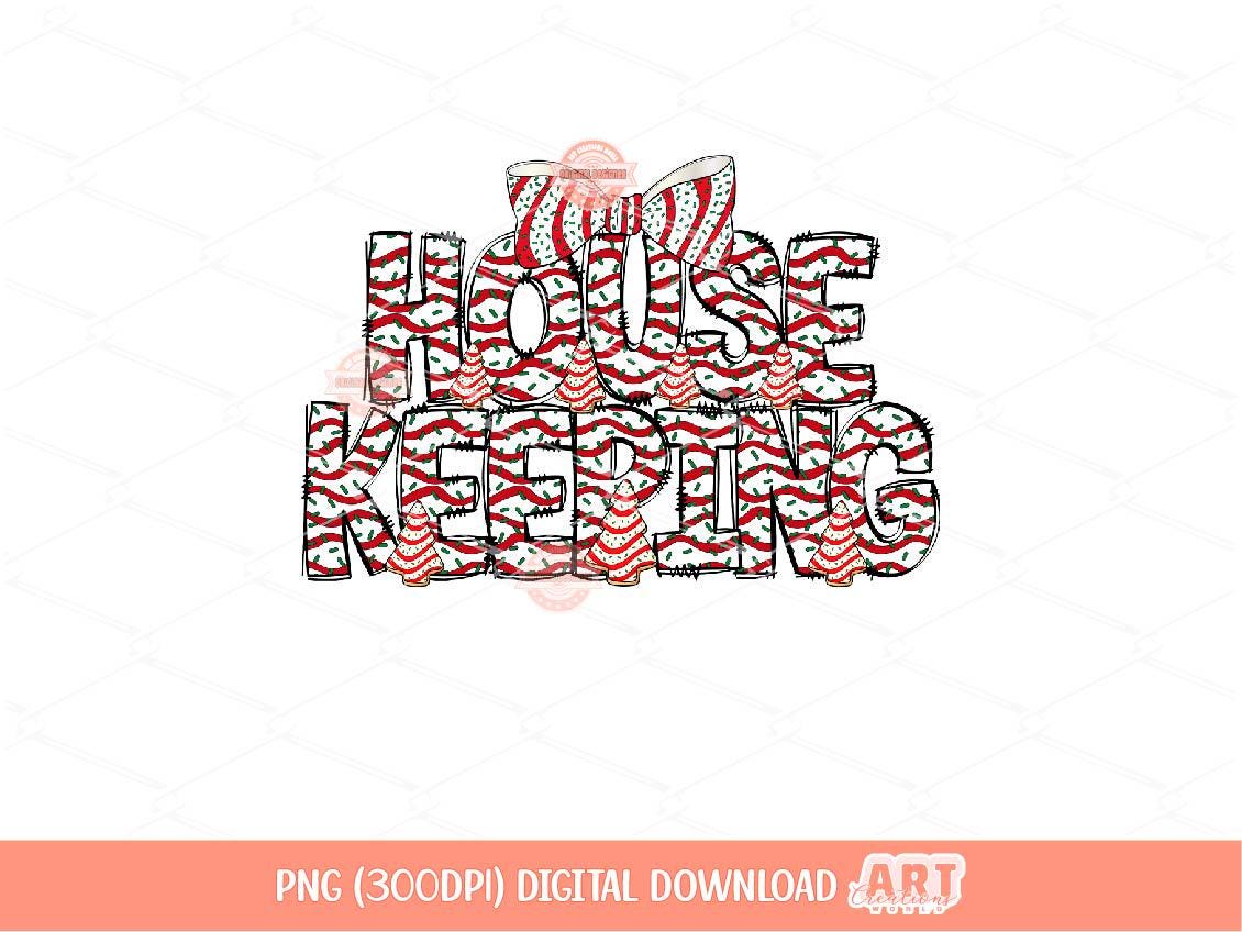 Housekeeping Christmas Tree Cake PNG, Coquette Sublimation Holiday Housekeeper Shirt Design Digital Download