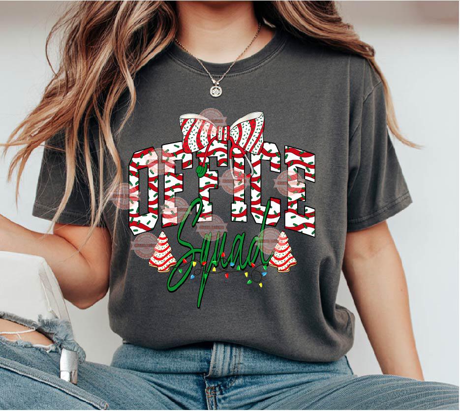 Office Squad Christmas Tree Cake PNG, Coquette Medical Crew Sublimation Shirt Design Download