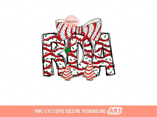 RDA Christmas Tree Cake PNG, Coquette bow Sublimation Dental Assistant Shirt Design Digital Download