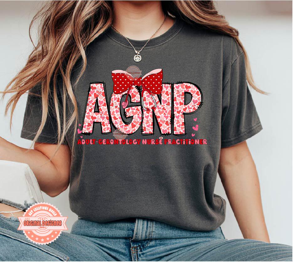 AGNP Valentine PNG, Coquette Adult Gero Nurse Prac Sublimation Shirt Design Digital Download