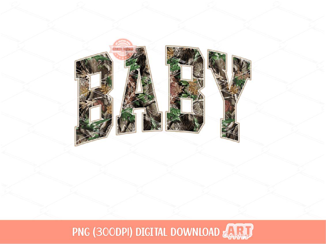 Baby Forest Camo PNG, Realistic Camouflage Tree Sublimation Baby Shirt Design (Digital Download)