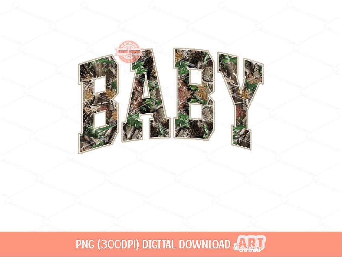 Baby Forest Camo PNG, Realistic Camouflage Sublimation Baby Shirt Design (Digital Download)