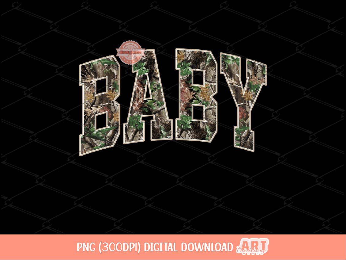 Baby Forest Camo PNG, Realistic Camouflage Tree Sublimation Baby Shirt Design (Digital Download)