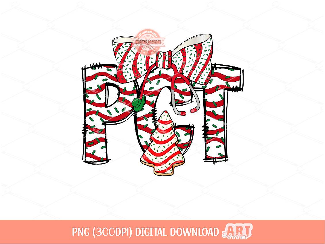 PCT Christmas Tree Cake PNG, Coquette Stethoscope bow Sublimation Healthcare Shirt Design Digital Download