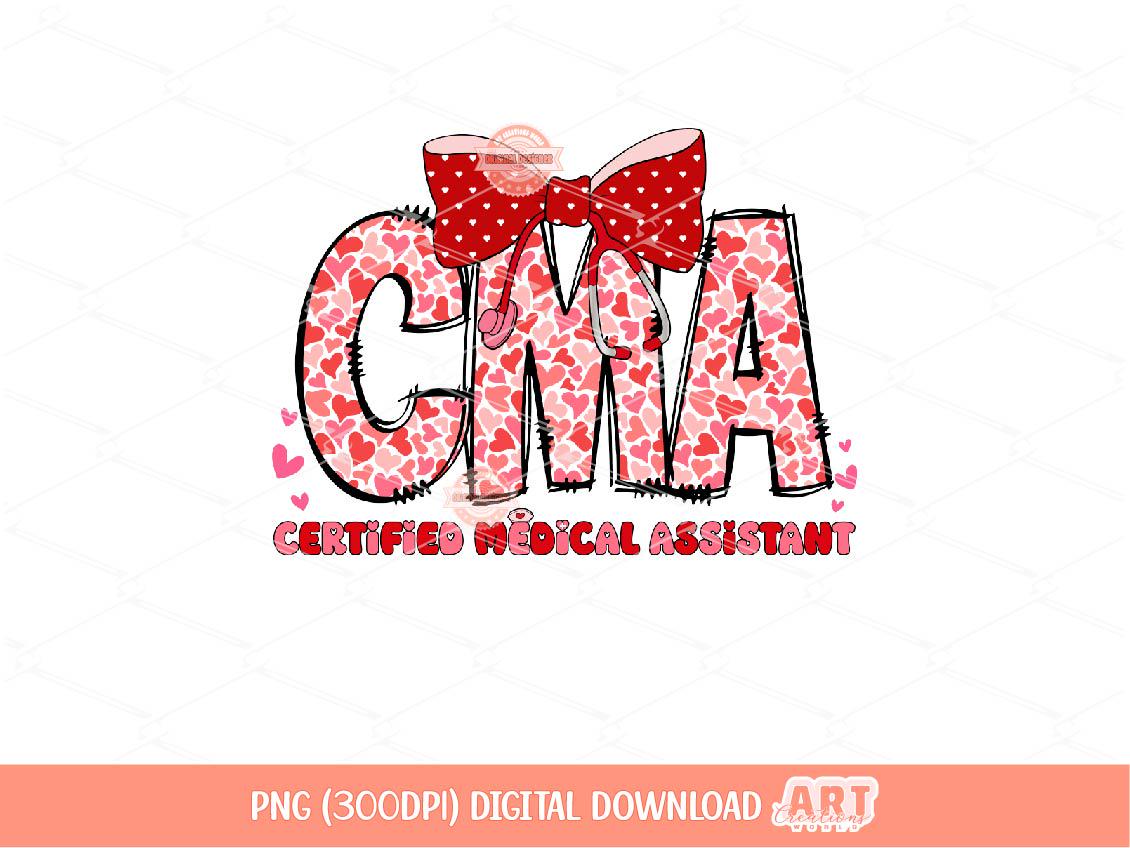 CMA Valentine PNG, Coquette Stethoscope bow Sublimation Healthcare Love Shirt Design Digital Download