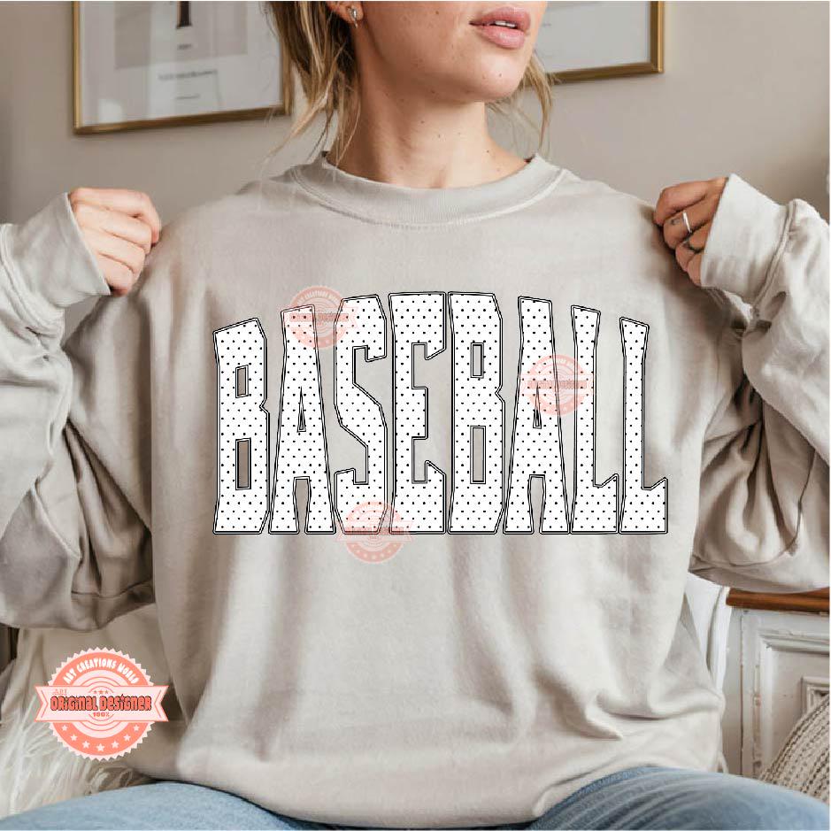 Baseball Polka Dot PNG, Trendy Baseball Mama Sublimation Shirt Design (Digital Download